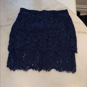 Lulu's Deep Blue Lace Mini Skirt